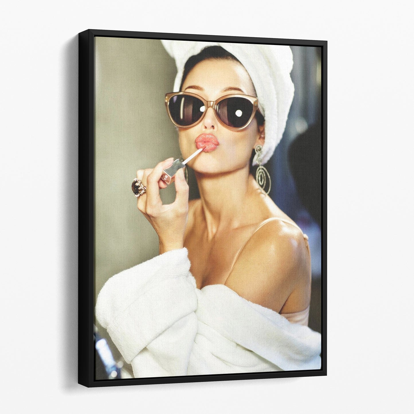 Audrey Hepburn Pink Lipstick & Sunglasses