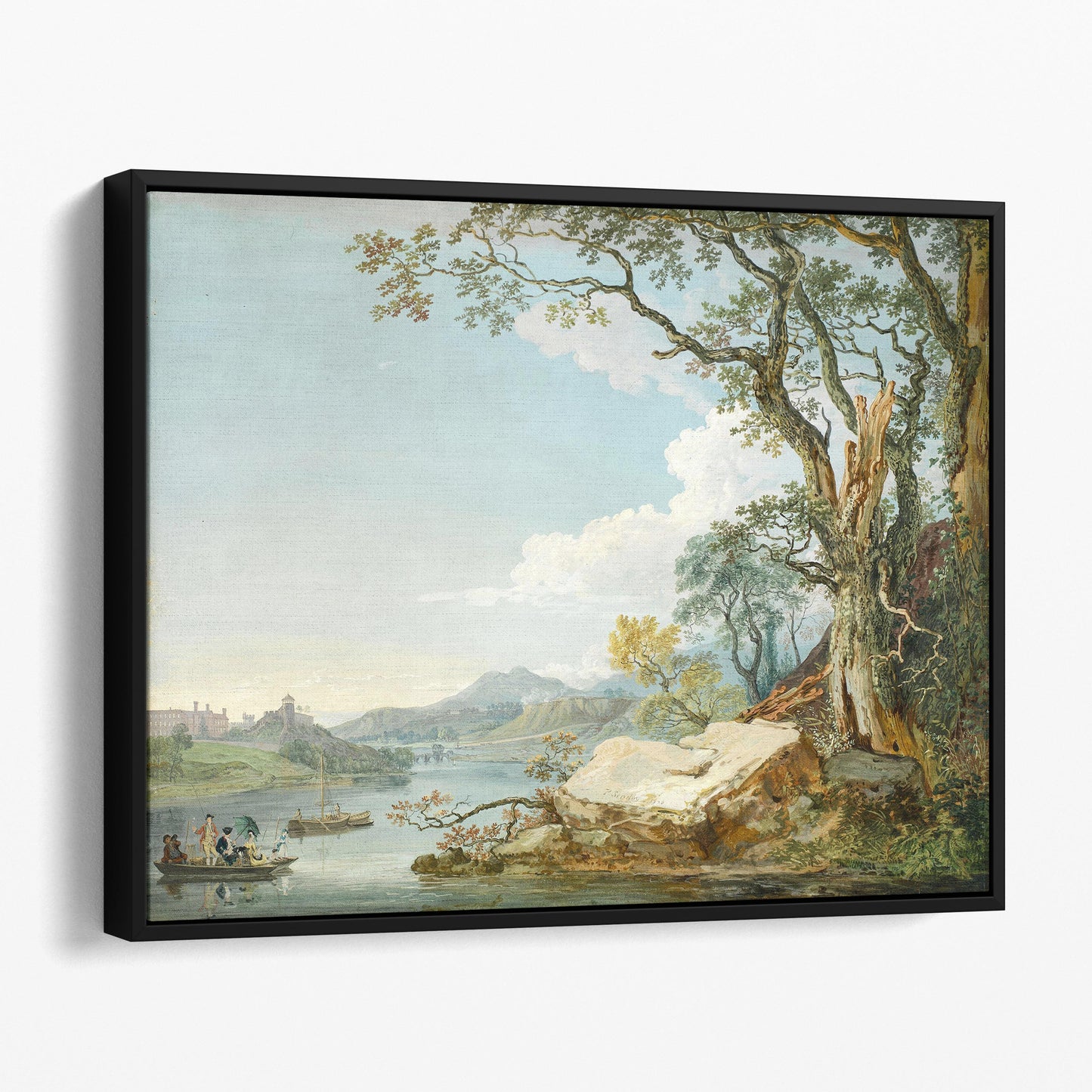 Drinking on a RIver Boat Landscape