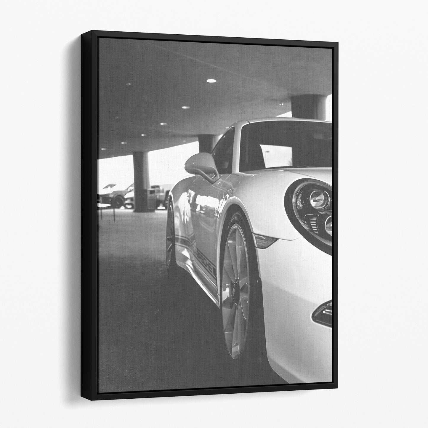 Porsche 911 Side View in Black & White