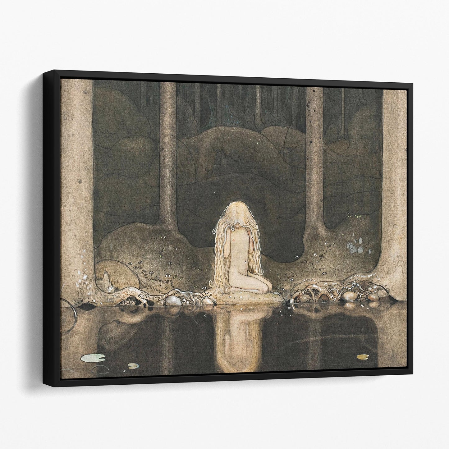 Princess Tuvstarr Gazing Down Into The Dark Waters Of The Forest Tarn