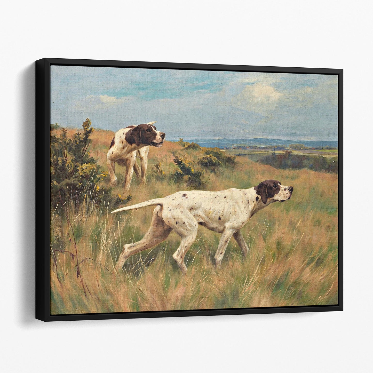 Two English Pointers - Mid-1800s Hunting Dog Painting