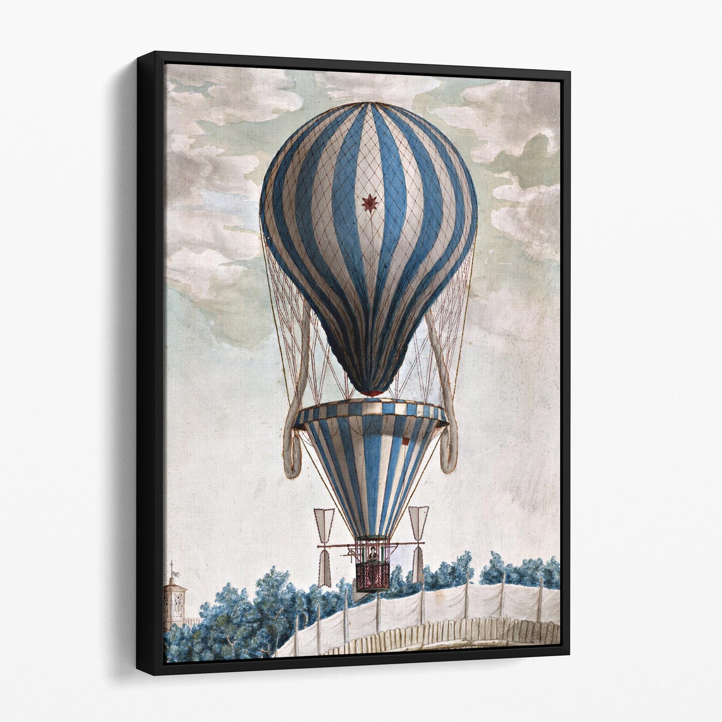 The Blue Balloon In Bologna 1828, Vintage Hot Air Balloon