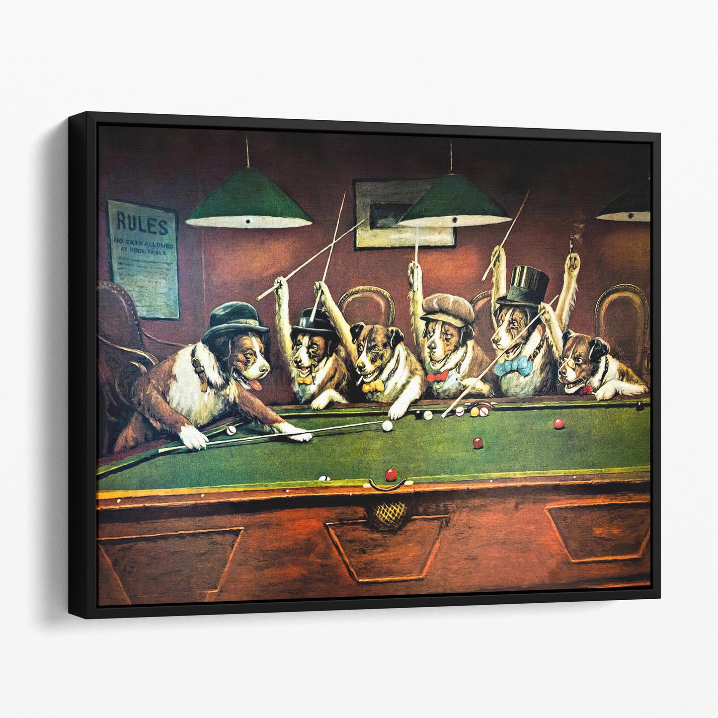 Kelly Pool - Dogs Playing Billiards