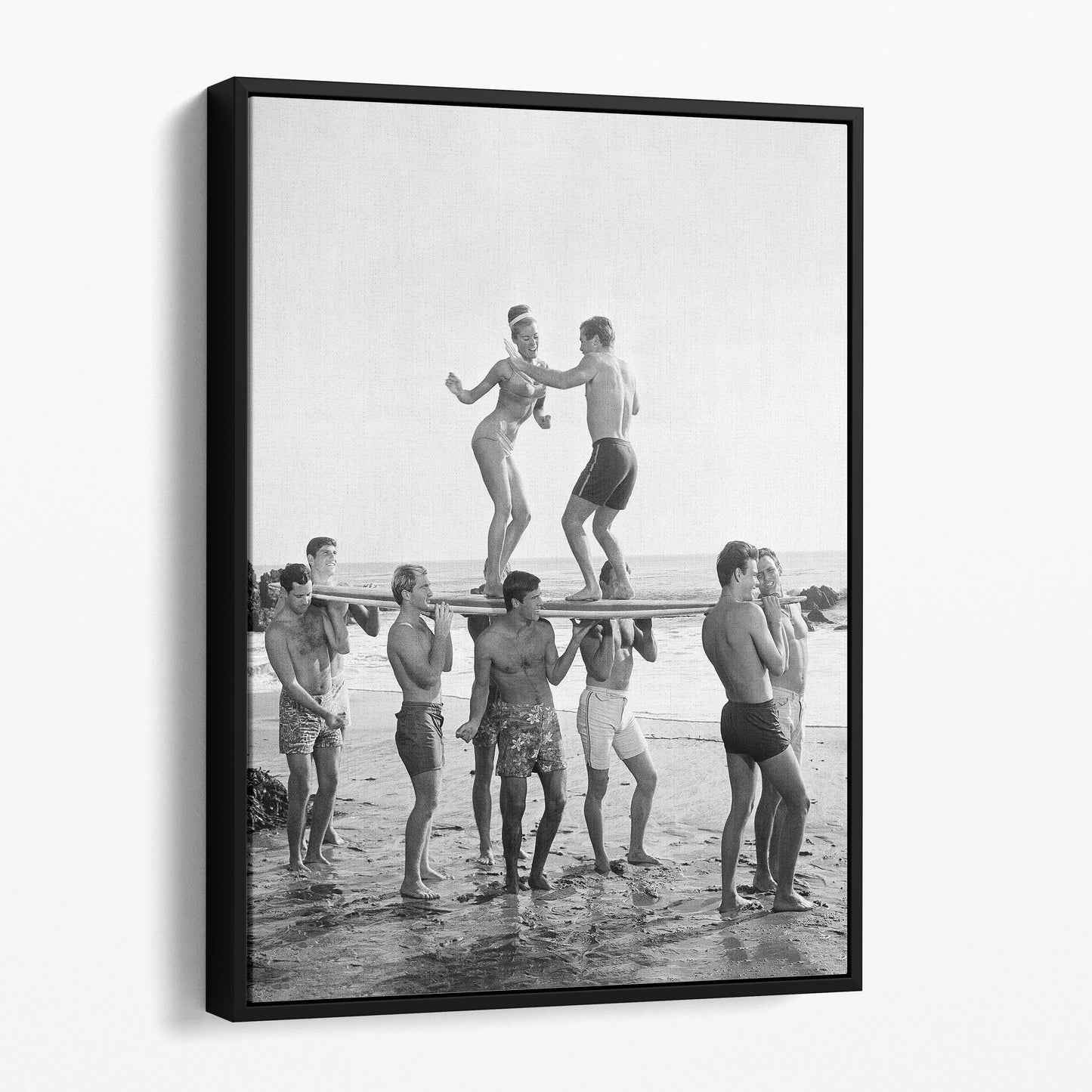 Surfers Fun at the Beach 1960s