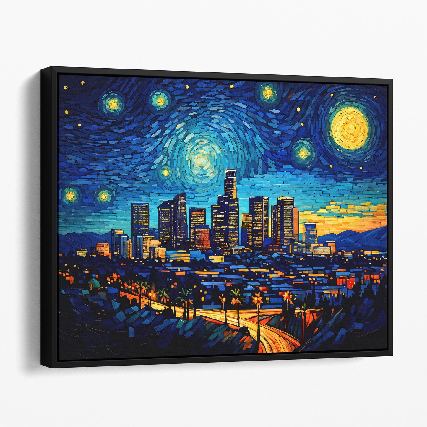 Los Angeles Skyline as Van Gogh Starry Night