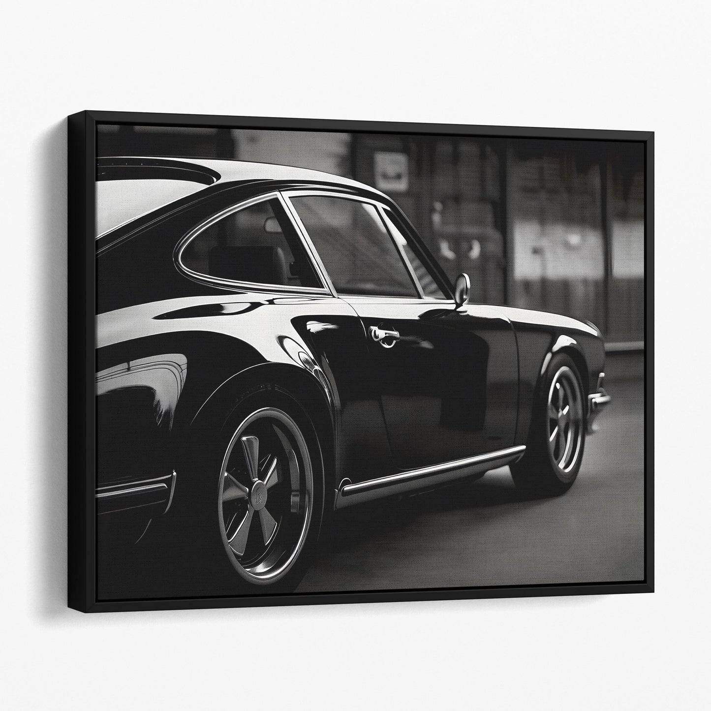 Vintage Black Porsche 911 Side View