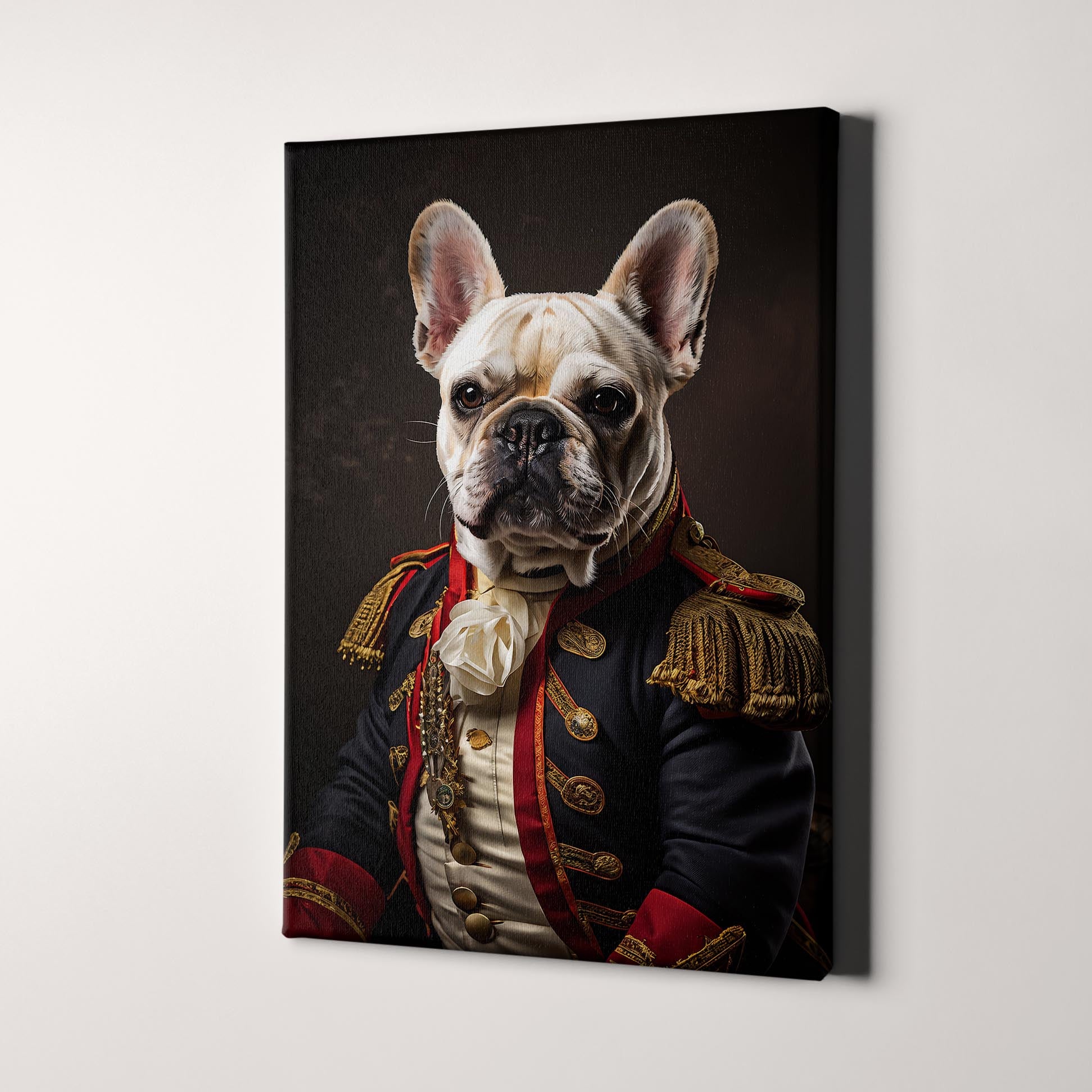 French Bulldog Aristocrat Portrait Canvas Wall Art Prints