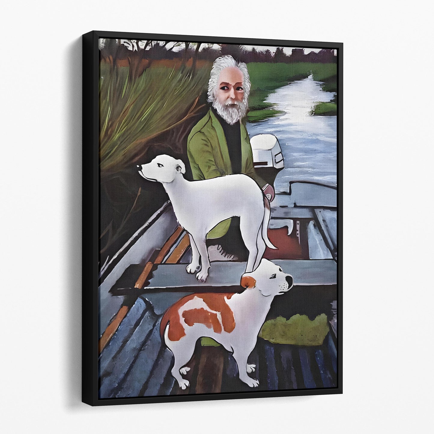 Goodfellas - Old Man In Boat With Dogs Painting