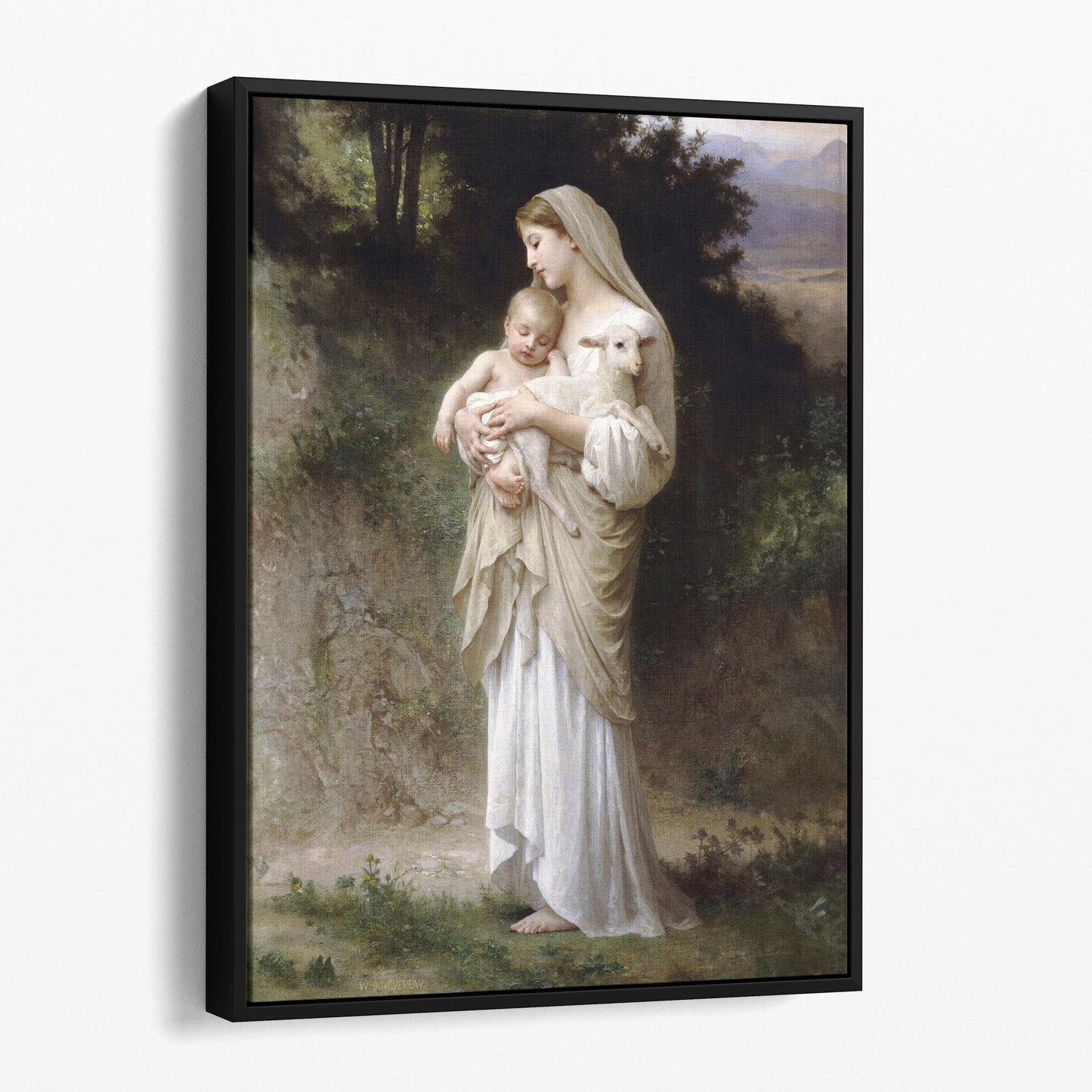 Innocence, Virgin Mary with Baby Jesus & Lamb by William-Adolphe Bouguereau