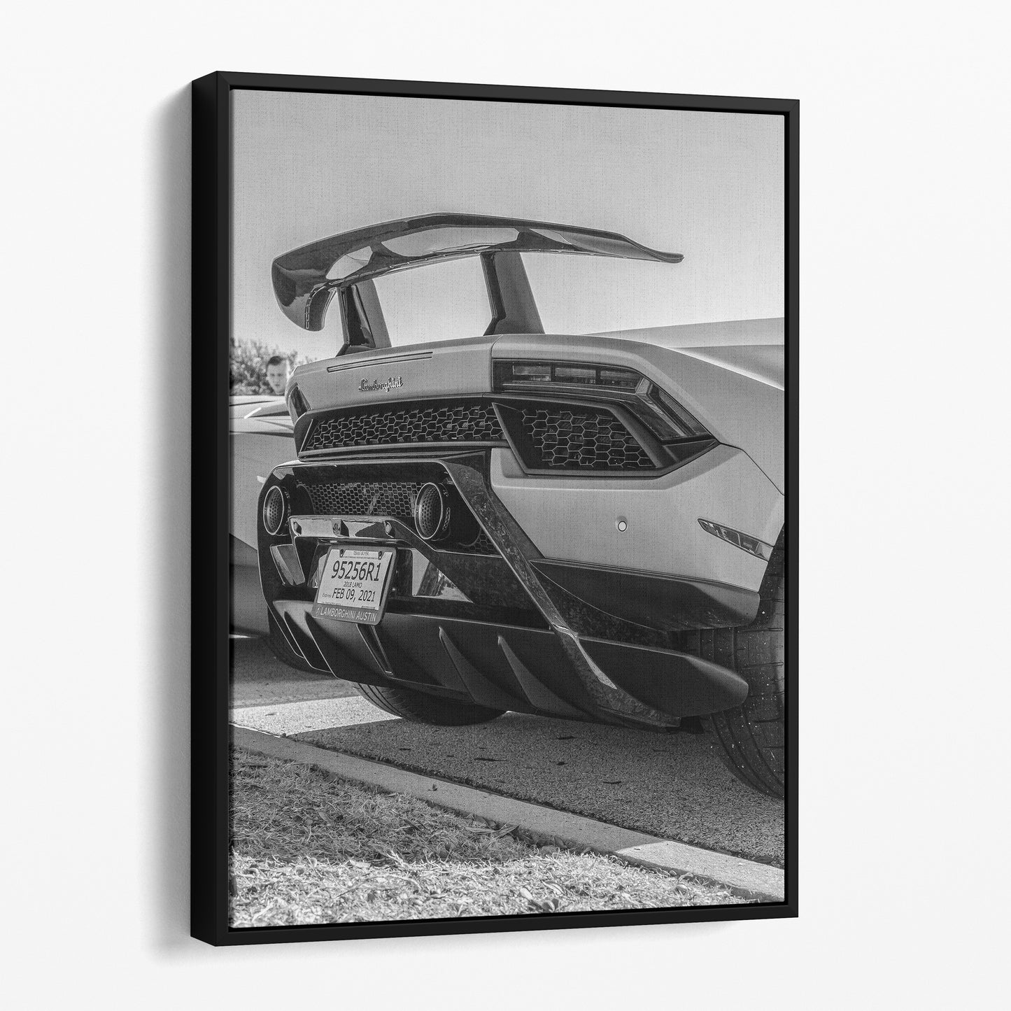 Black & White Lamborghini Rear View