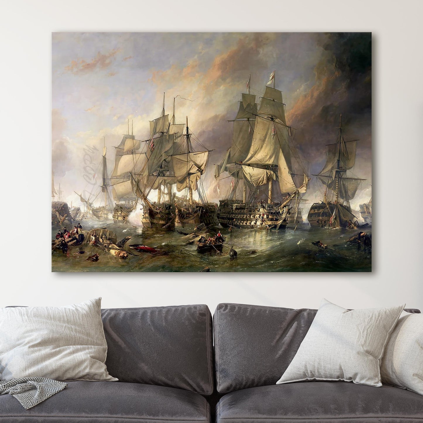 The Battle of Trafalgar by William Clarkson Stanfield