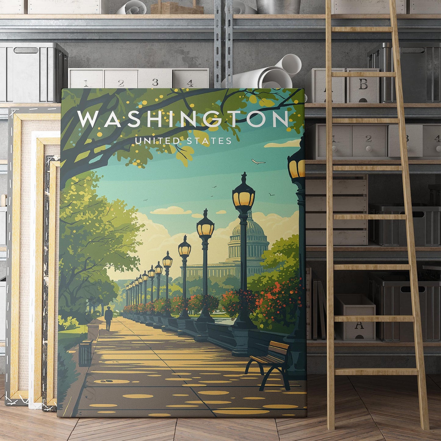 Washington DC Vintage Travel Poster