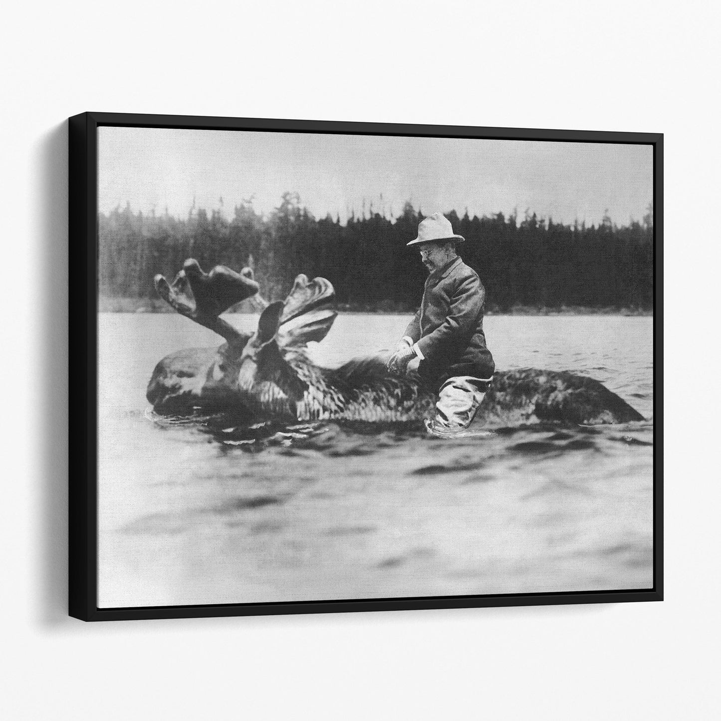 Teddy Roosevelt Riding A Moose