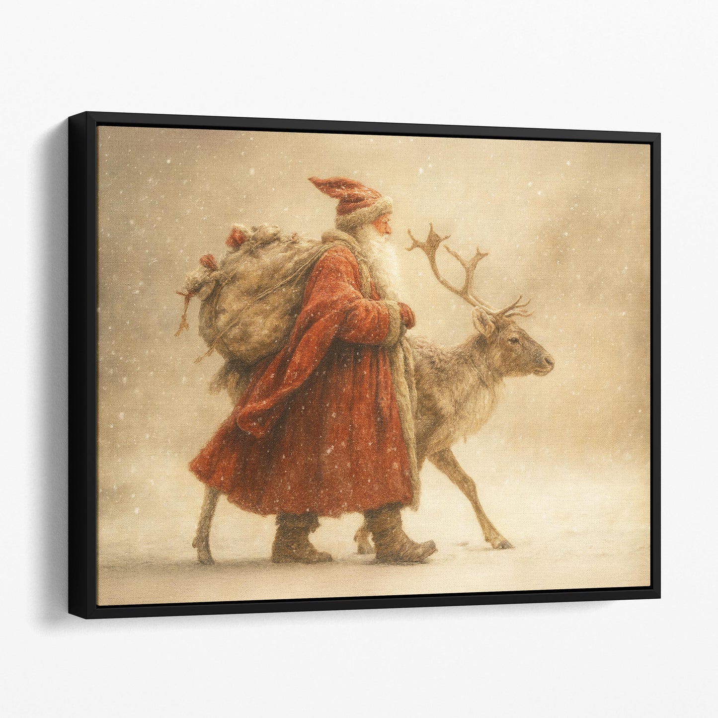 Santa Claus With Reindeer