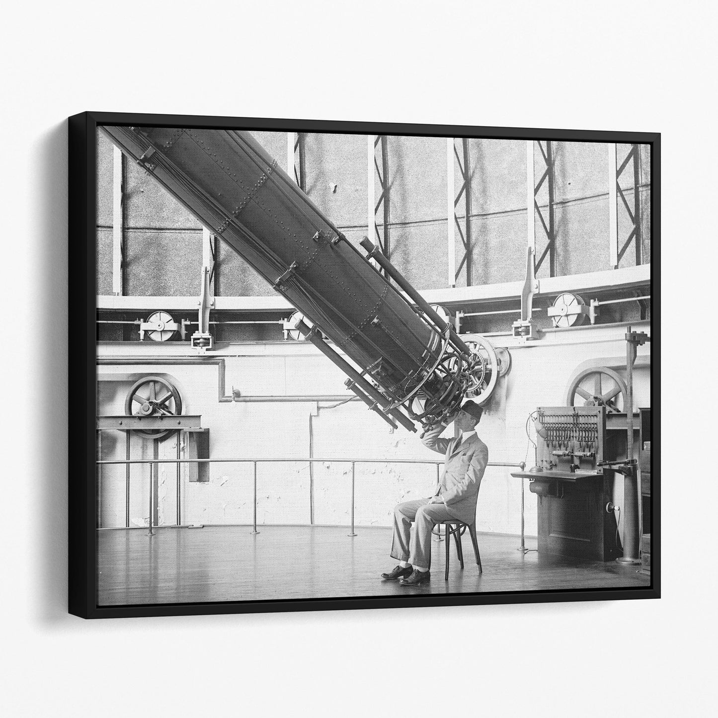 Professor H E Burton Looking Through Space Telescope