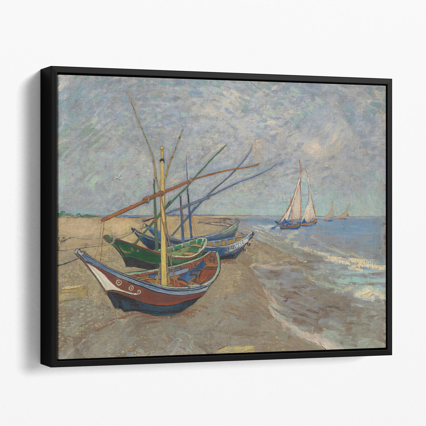 Fishing Boats on the Beach at Saintes-Maries-de-la-Mer by Van Gogh