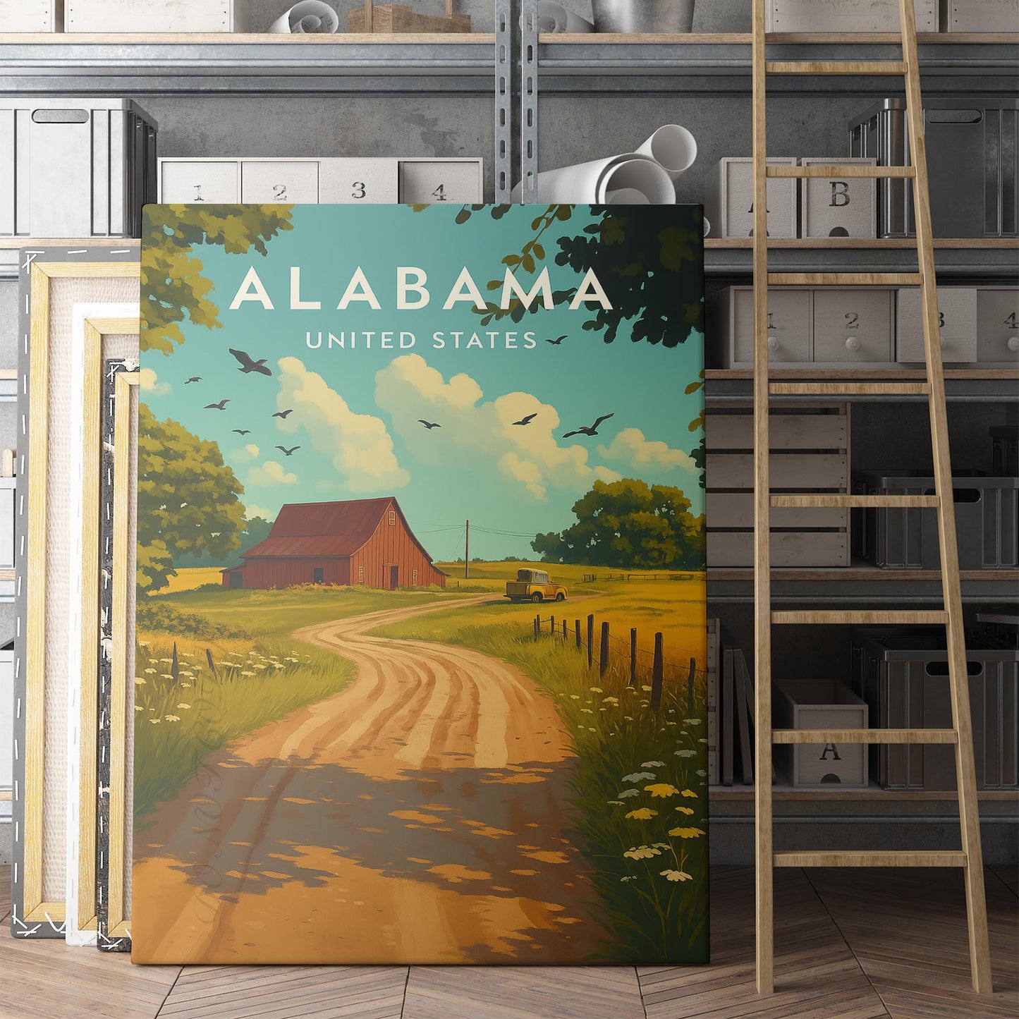 Alabama Vintage Travel Poster