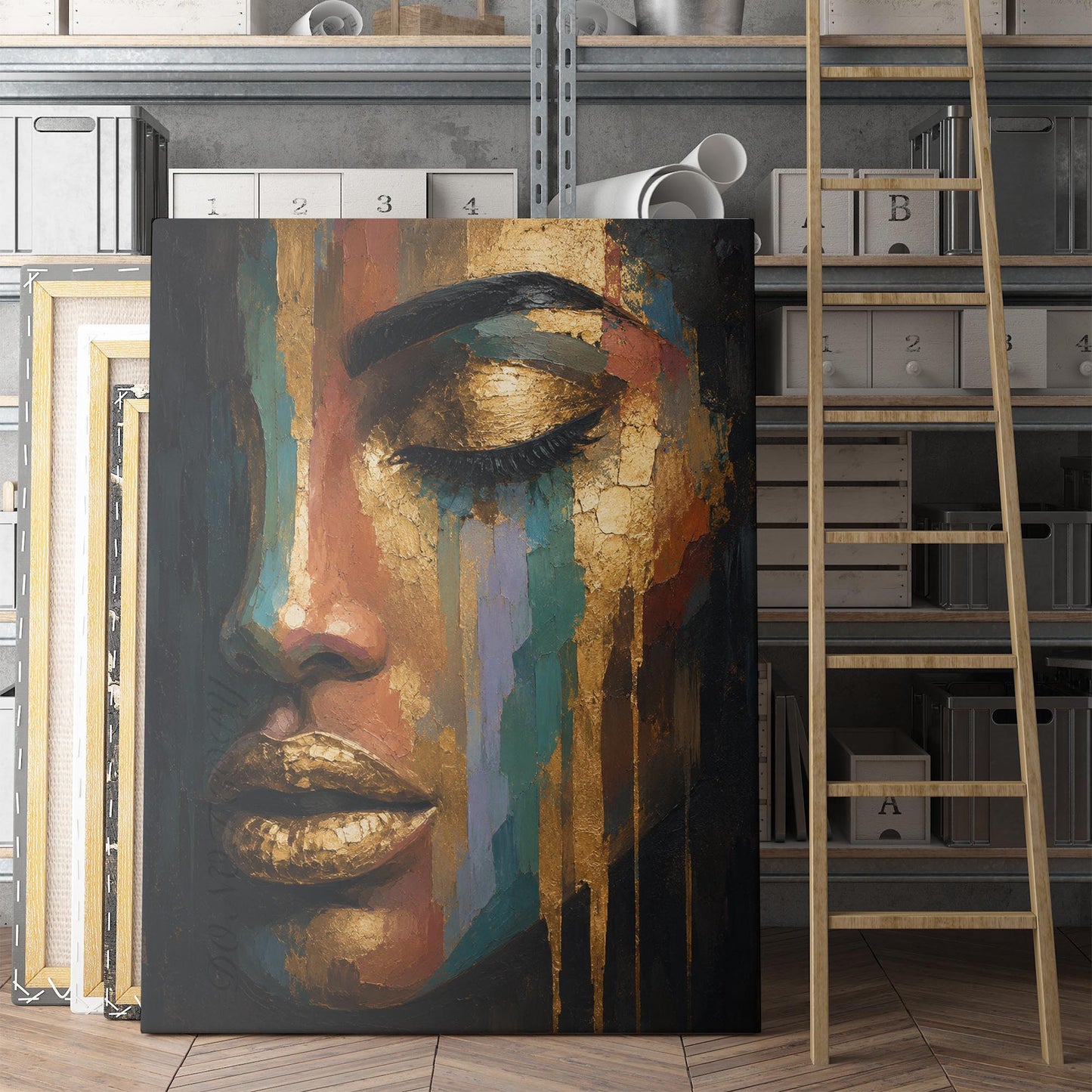 Serenity in Gold Drips