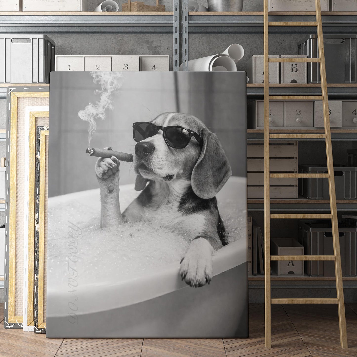 Beagle Dog Bathtub Cigar