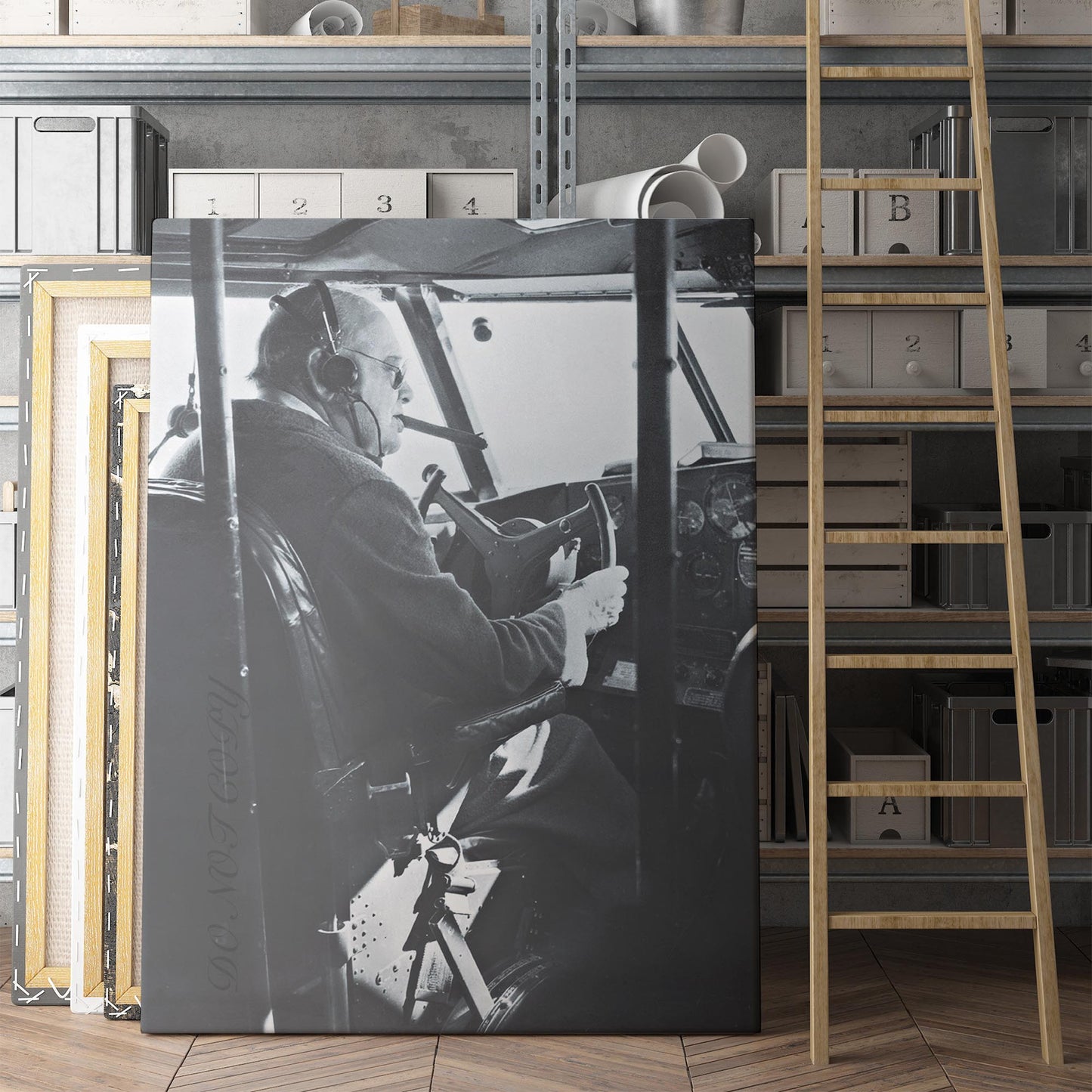 Winston Churchill Flying Airplane, World War Two