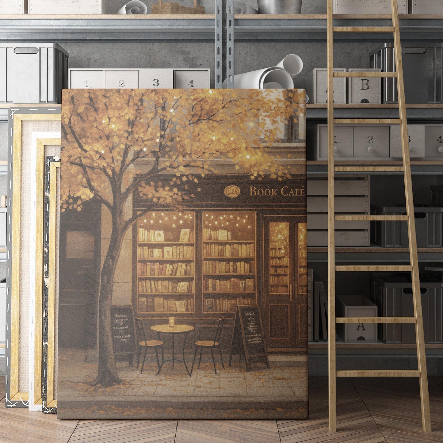 Book Shop Cafe In Autumn