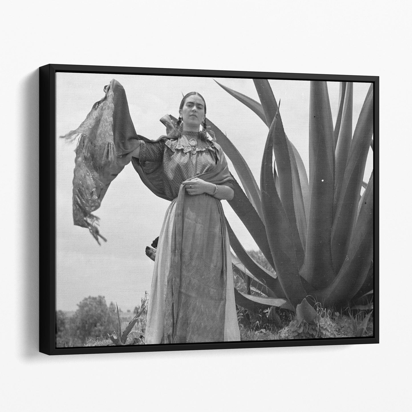 Frida Kahlo Next to Agave Plant