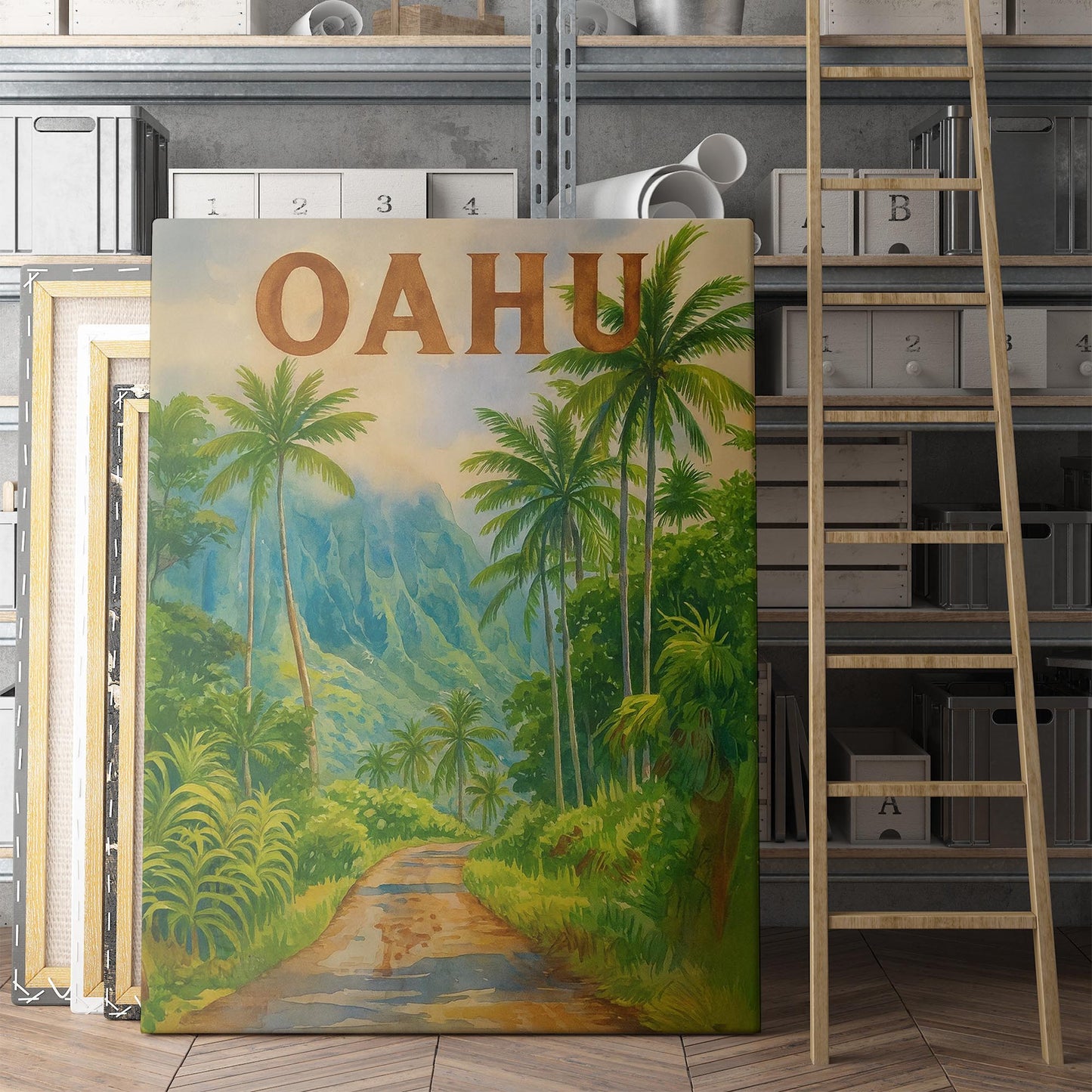 Oahu Hawaii Travel Poster