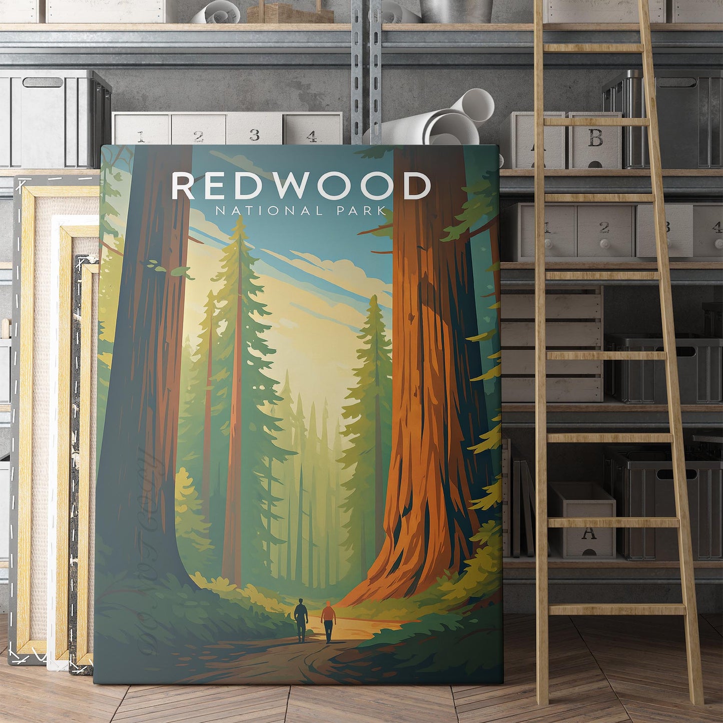Redwood National Park Vintage Travel Poster