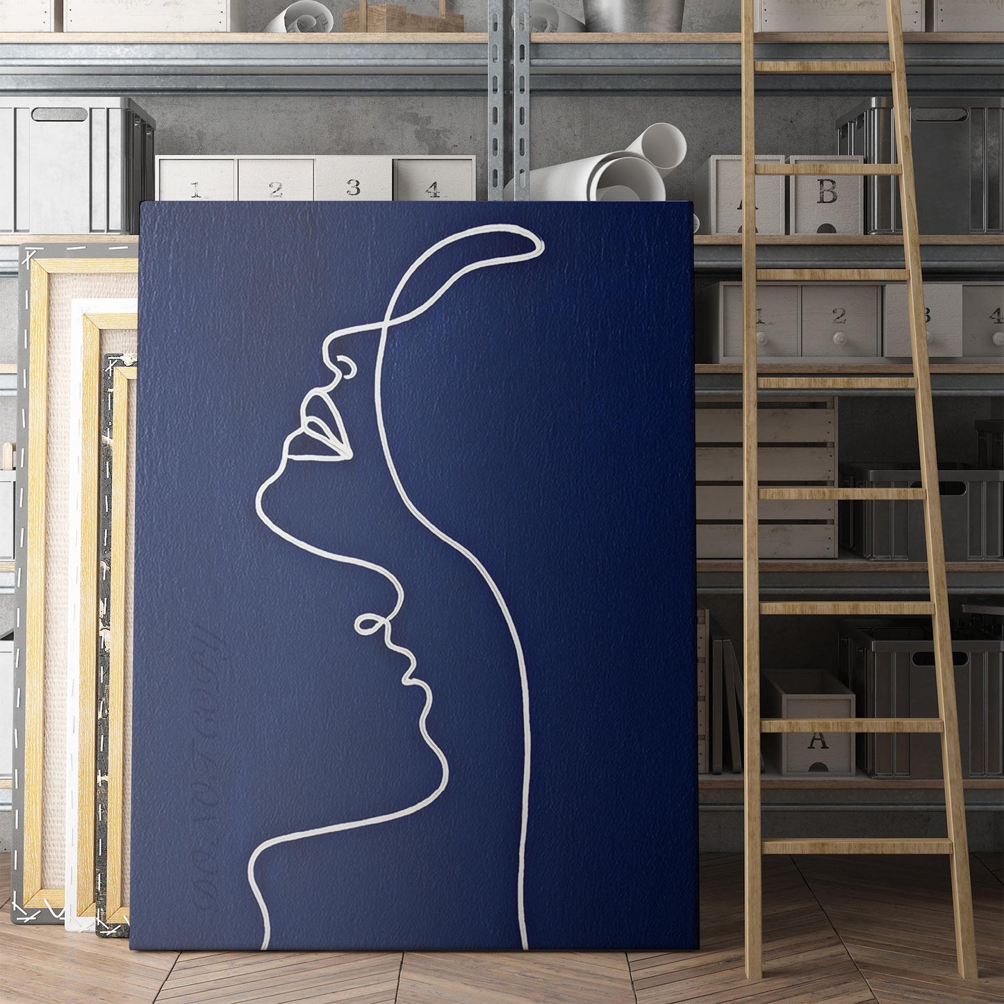 Side View of a Woman - Picasso Style Line Art