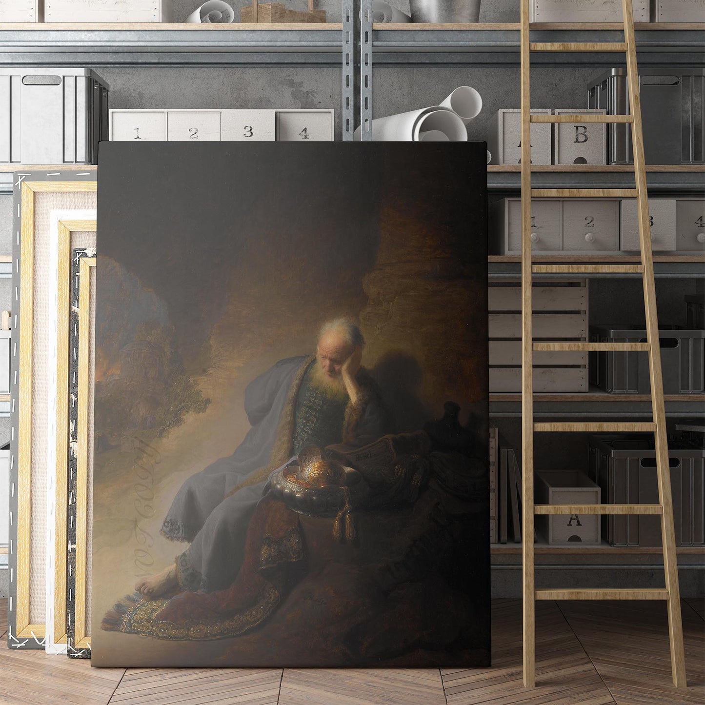 Jeremiah Lamenting The Destruction Of Jerusalem by Rembrandt