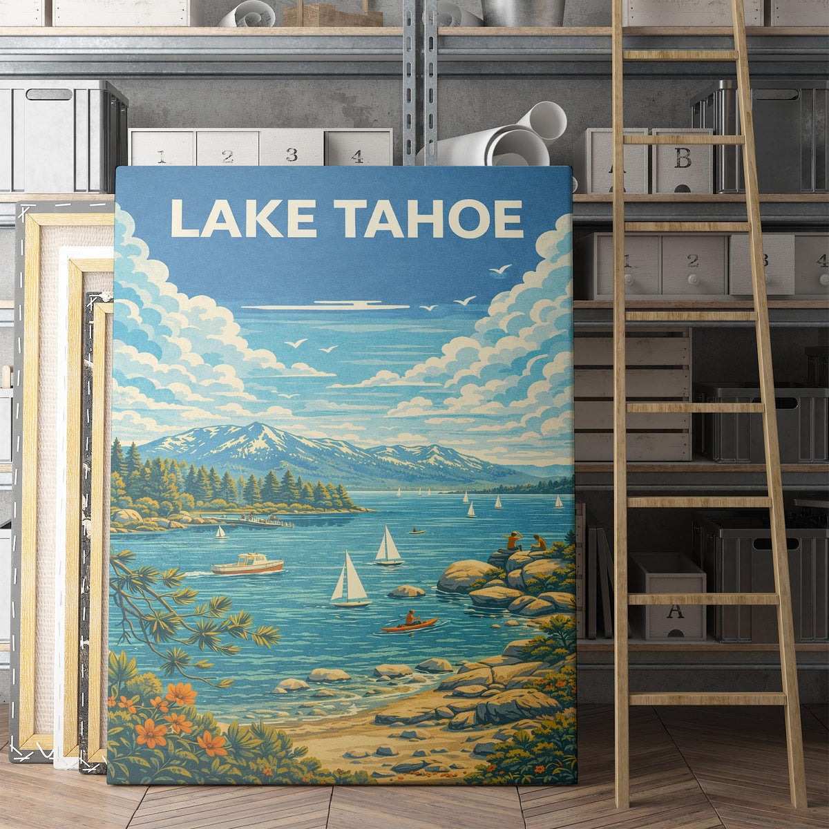 Lake Tahoe Vintage Travel Poster