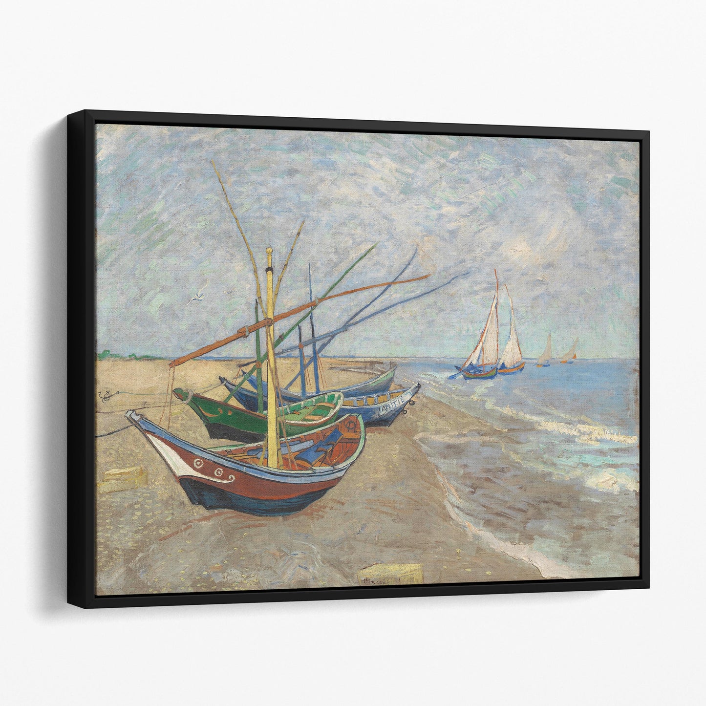 Fishing Boats on the Beach at Saintes-Maries-de-la-Mer by Van Gogh