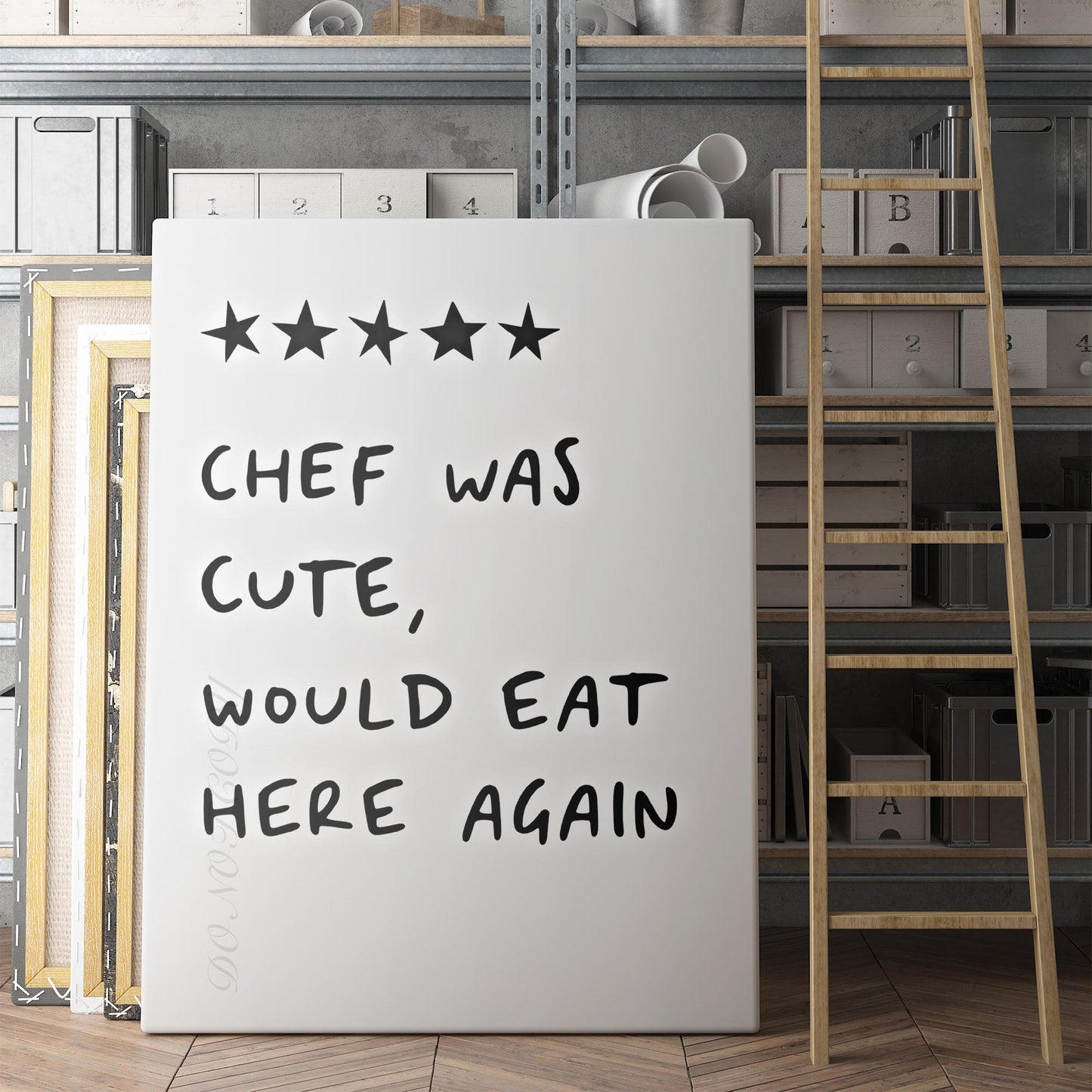 Chef Was Cute Would Eat Here Again Kitchen Wall Sign II