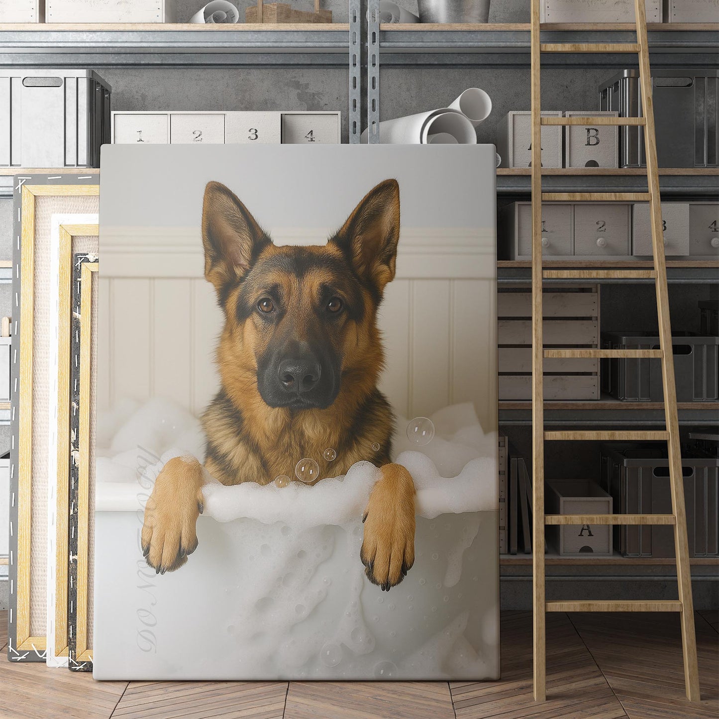 German Shepherd Dog Bubble Bath
