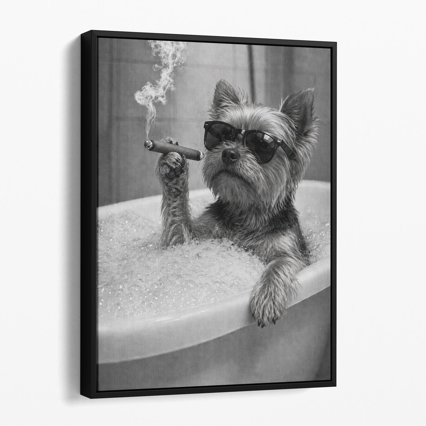 Yorkshire Terrier Dog Bathtub Cigar