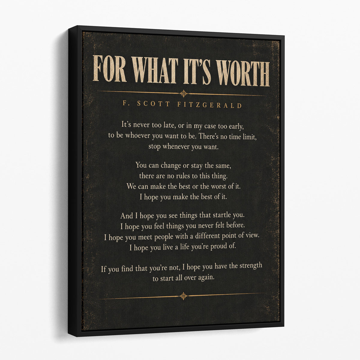 For What It's Worth - F. Scott Fitzgerald