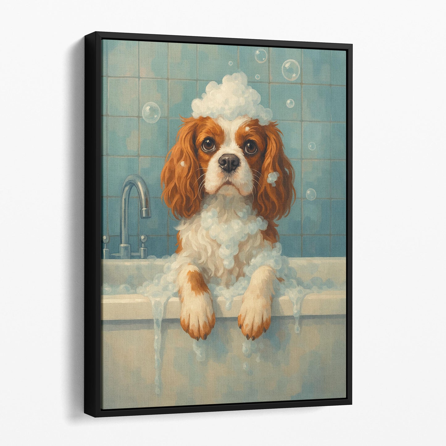 Cavalier King Charles Dog Bathtub Bubble Bath