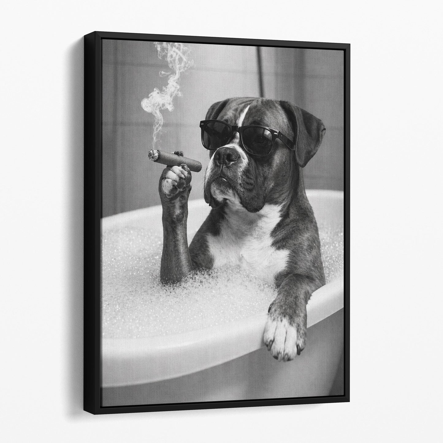 Boxer Dog Bathtub Cigar