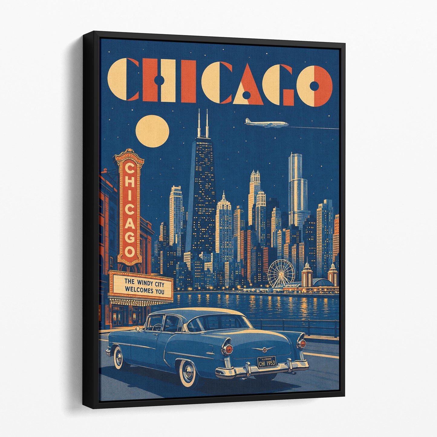 Chicago Vintage Travel Poster