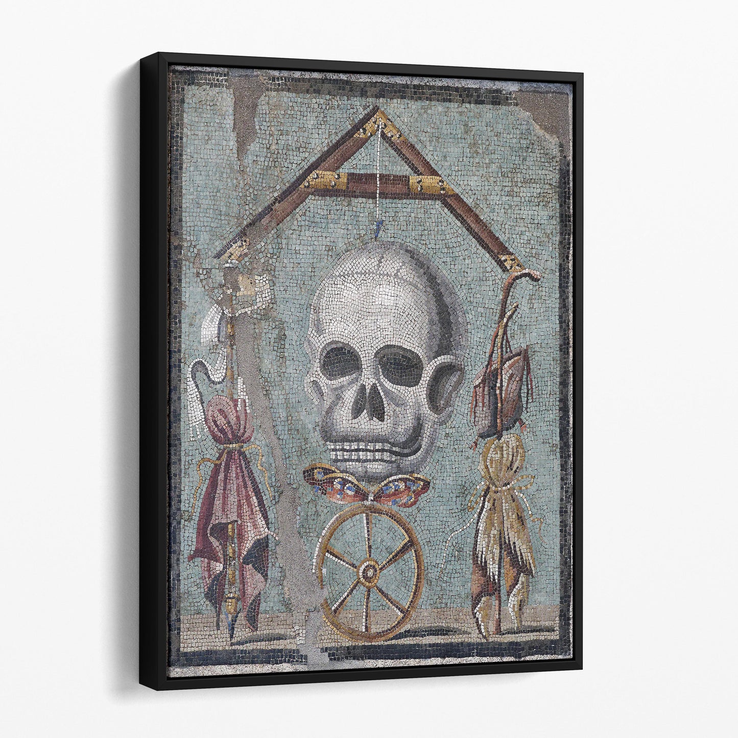 Momento Mori Mosaic from Pompeii, 30 BCE - Ancient Roman Artifact