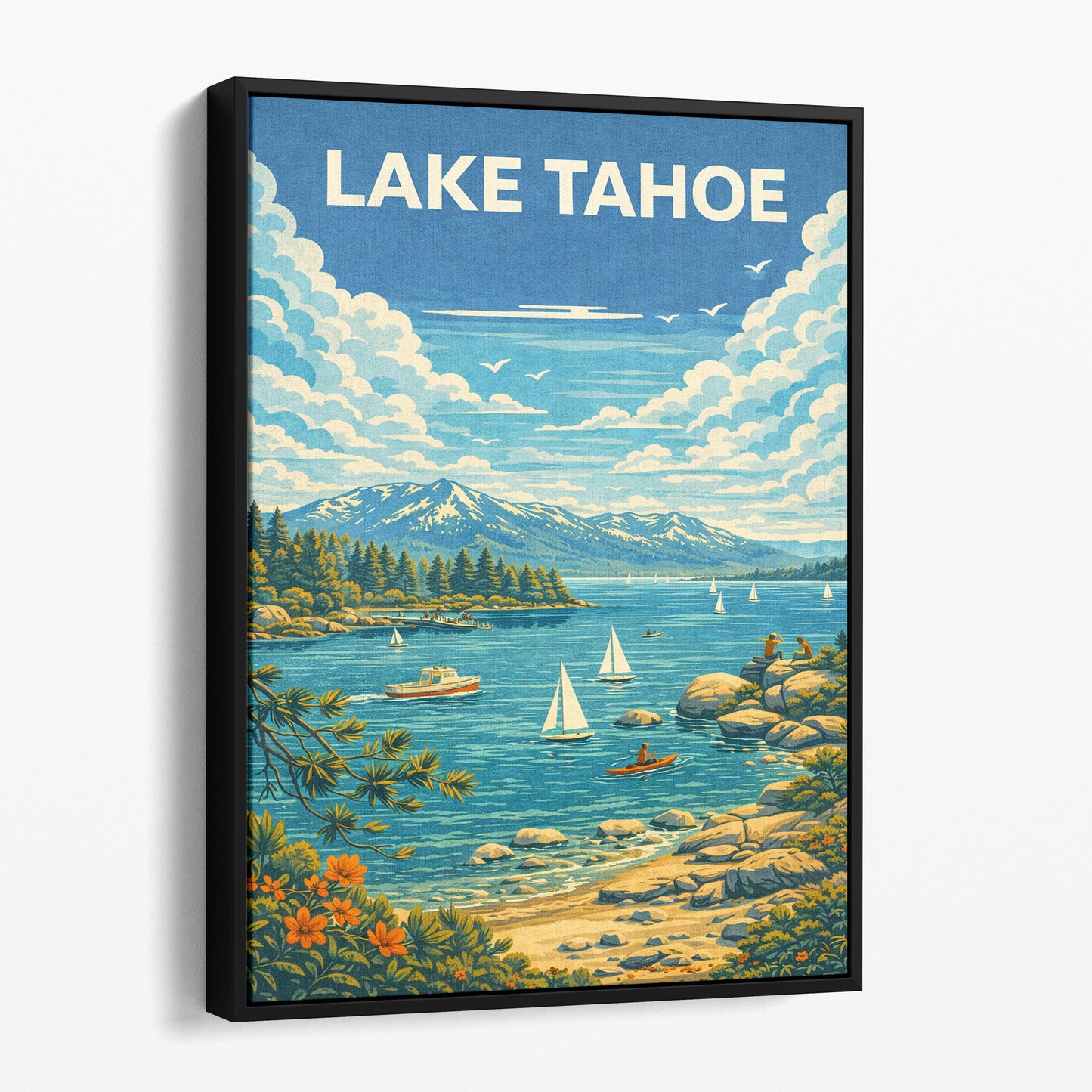 Lake Tahoe Vintage Travel Poster