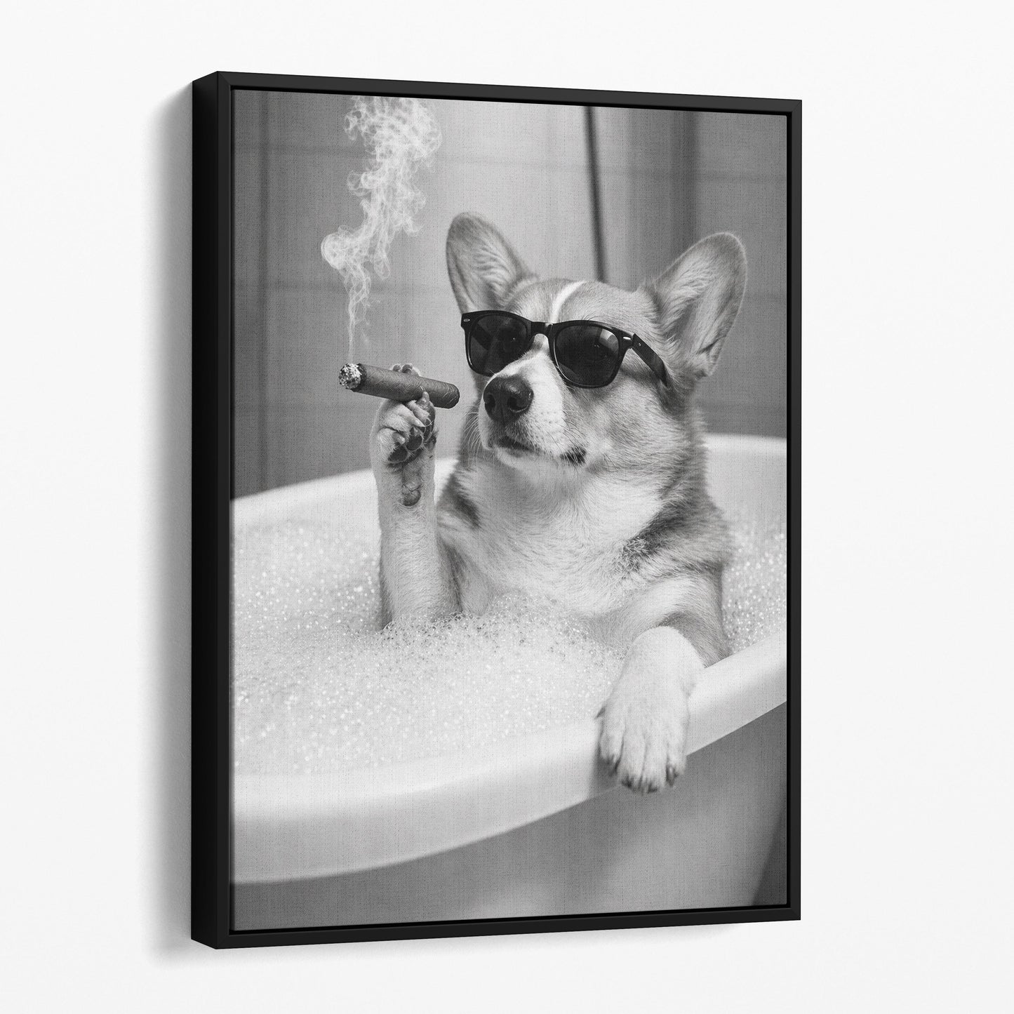 Pembroke Welsh Corgi Dog Bathtub Cigar