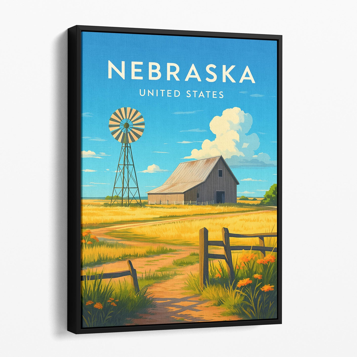 Nebraska Vintage Travel Poster