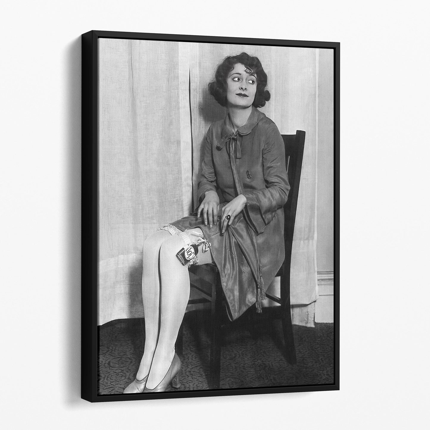 Woman Hiding Flask In Garter - Prohibition 1920s