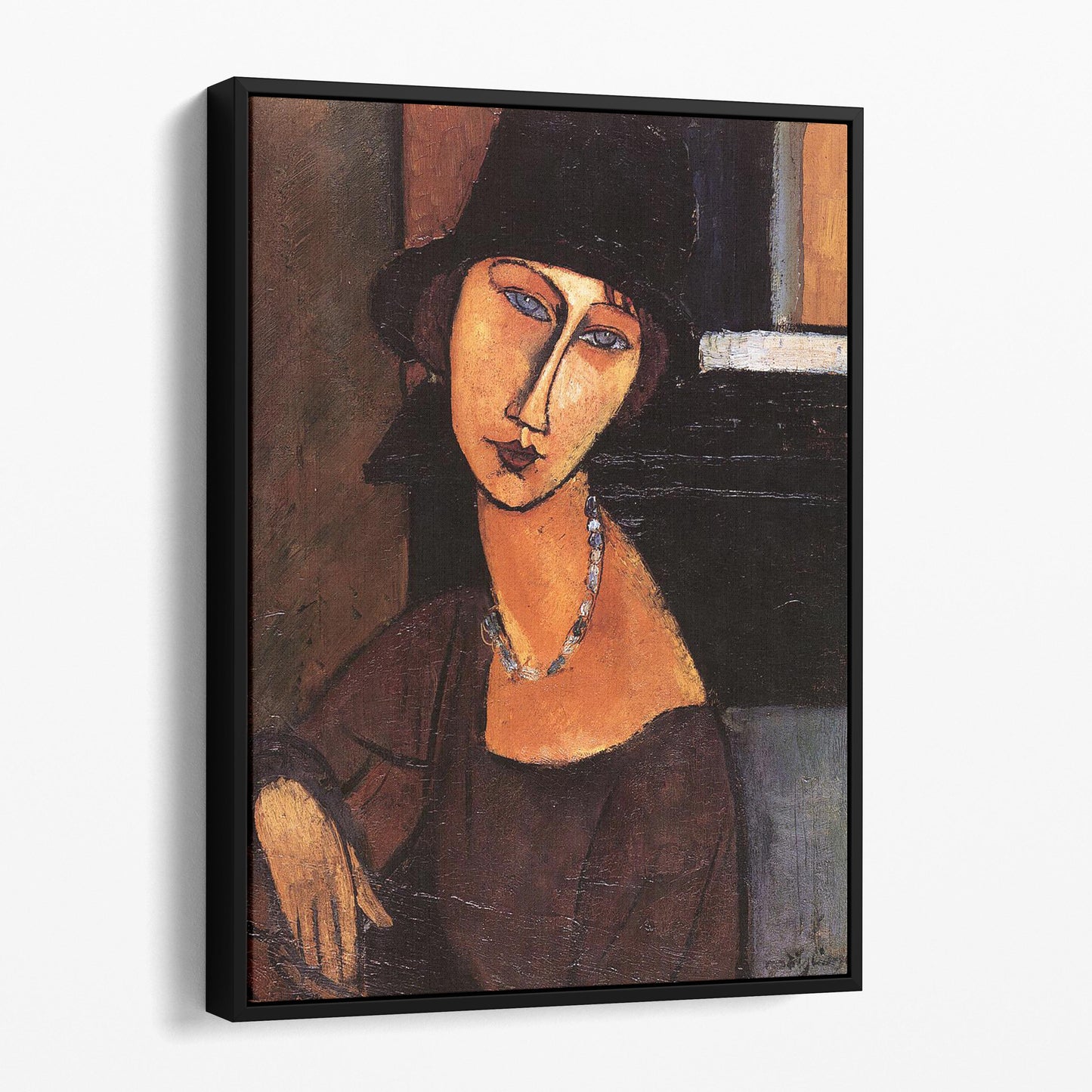 Jeanne Hebuterne With Hat And Necklace 1917 by Amedeo Modigliani