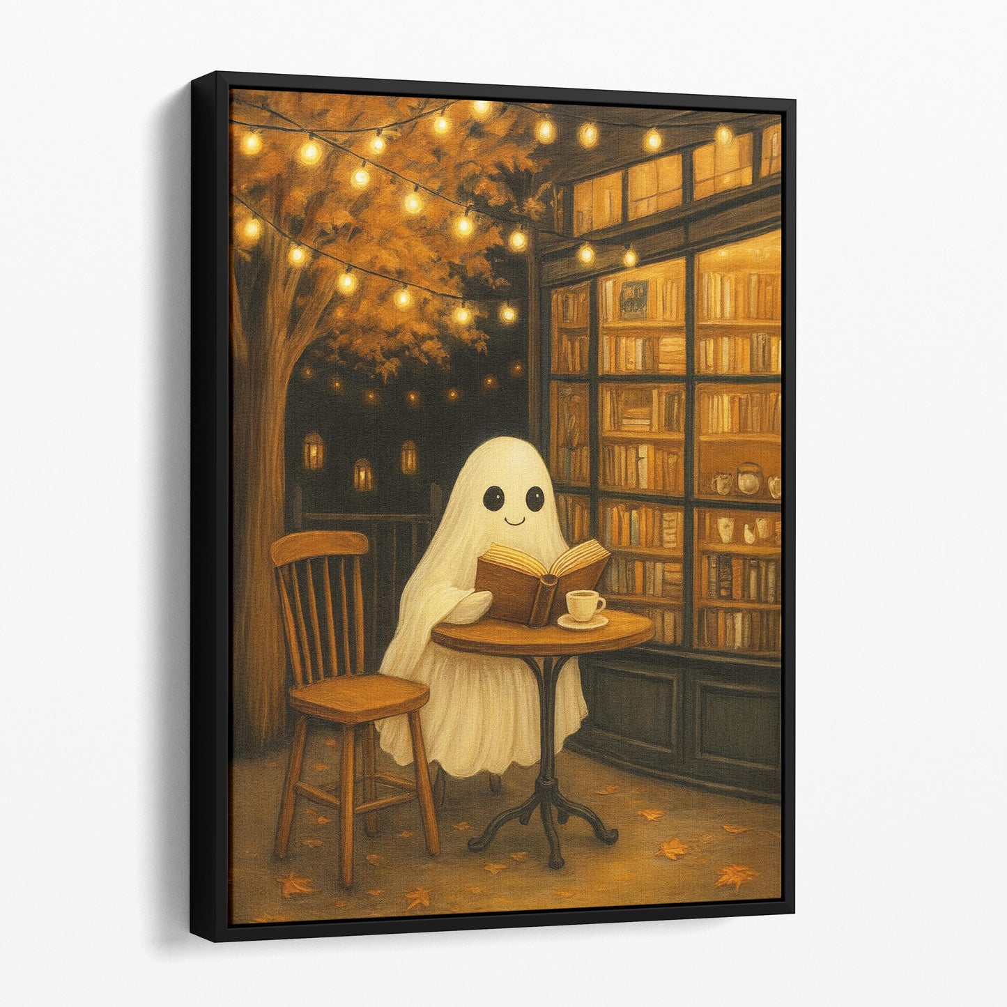 Ghost Reading Outside Of A Bookstore