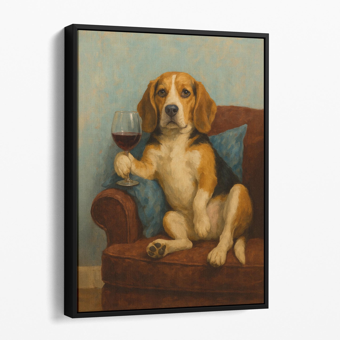 Beagle Dog With A Glass Of Wine