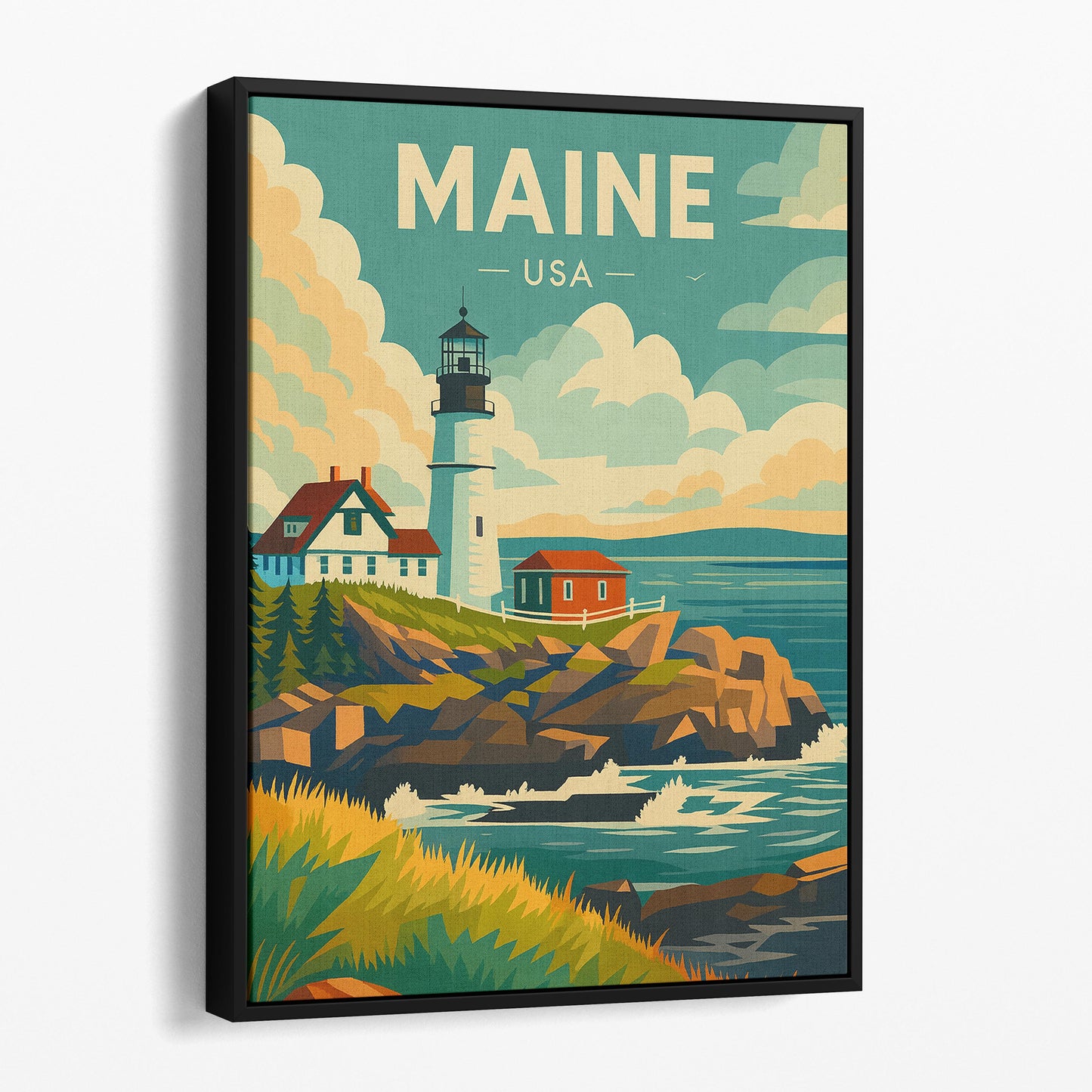 Maine USA Vintage Travel Poster