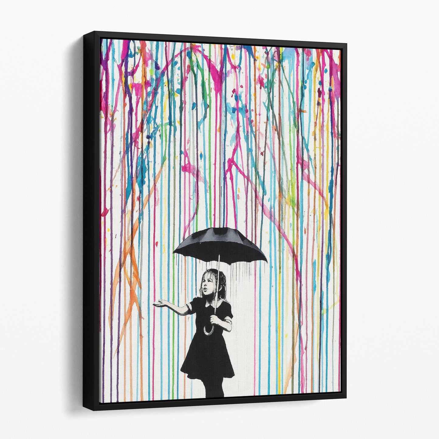 Colored Rain Girl Banksy