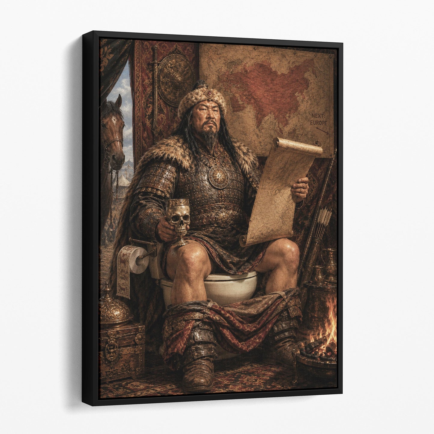 Genghis Khan On The Toilet